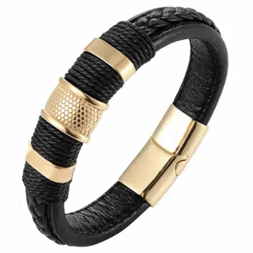Golden Black Crawe Herrearmbånd