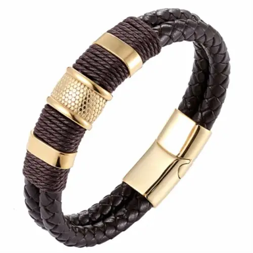 Golden Db Brown Crawe Herrearmbånd