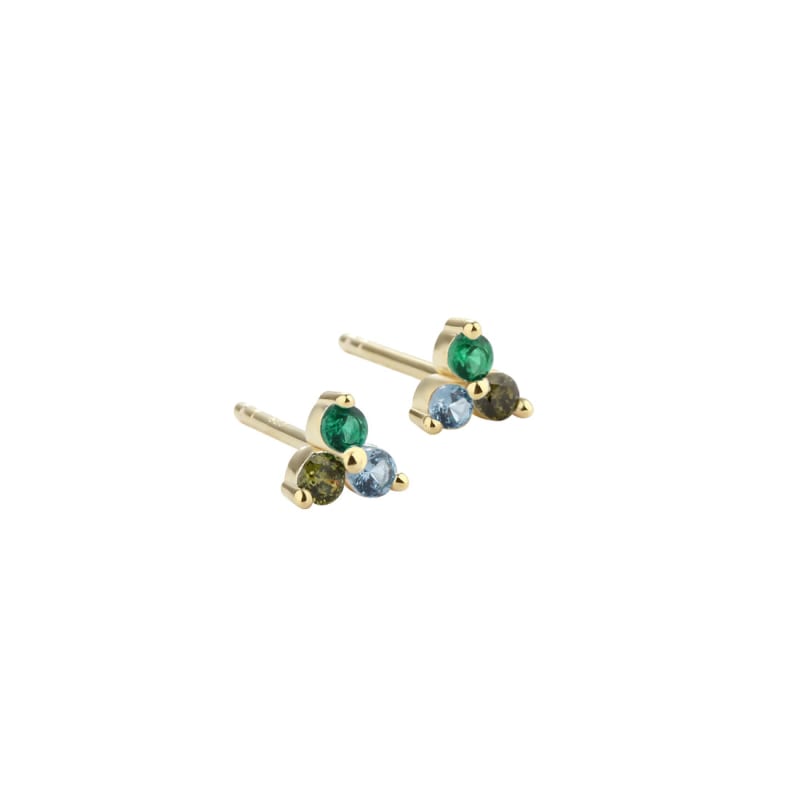 Gunnva Green Earstud   Golden