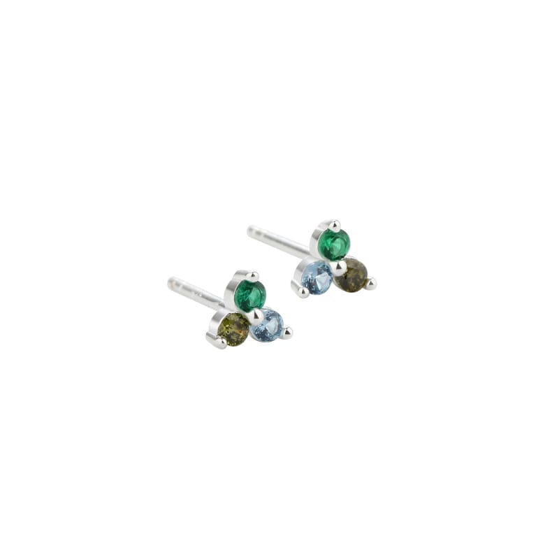 Gunnva Green Earstud   Silver