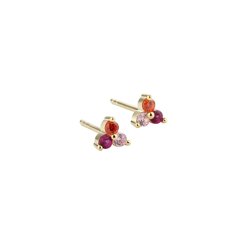 Gunnva Pink Earstud   Golden