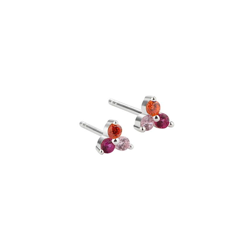 Gunnva Pink Earstud   Silver