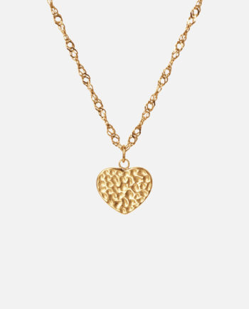 Hammered Heart Halskæde 18k Guldbelagt
