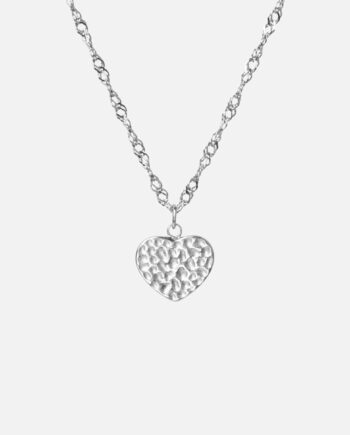 Hammered Heart Halskæde Sølvfarvet