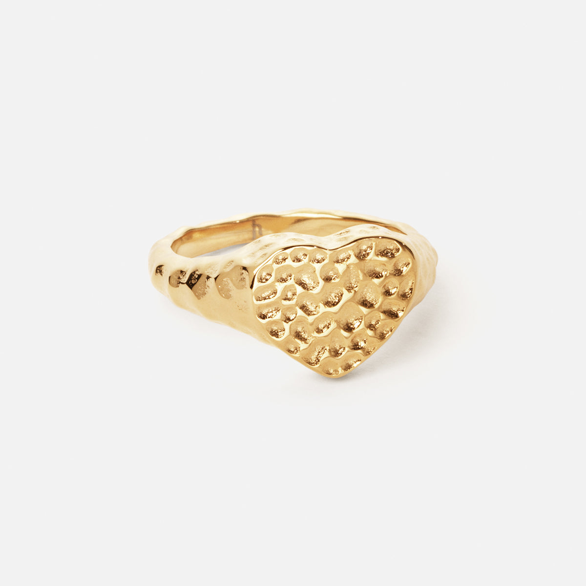 Hammered Heart Ring 18k Guldbelagt