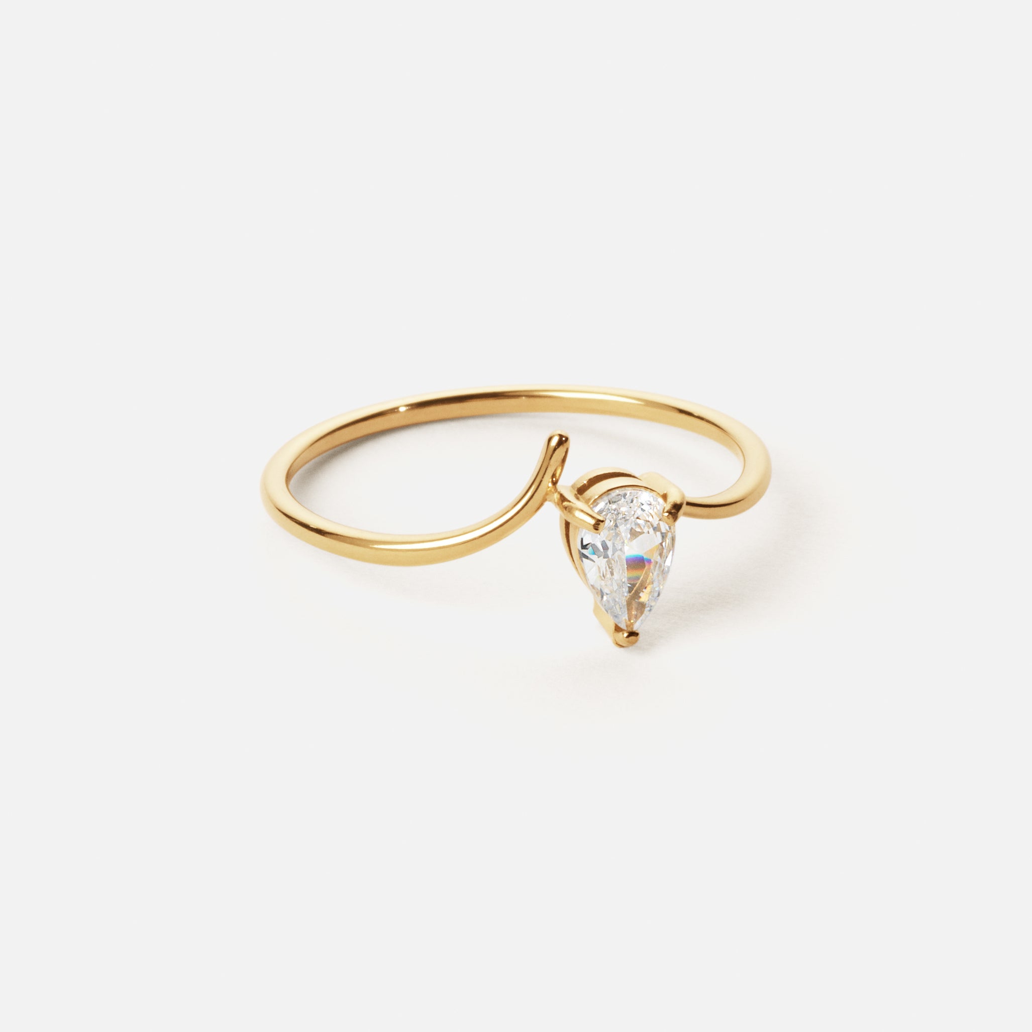 Ice Drop Zirkon Ring 18k Guldbelagt