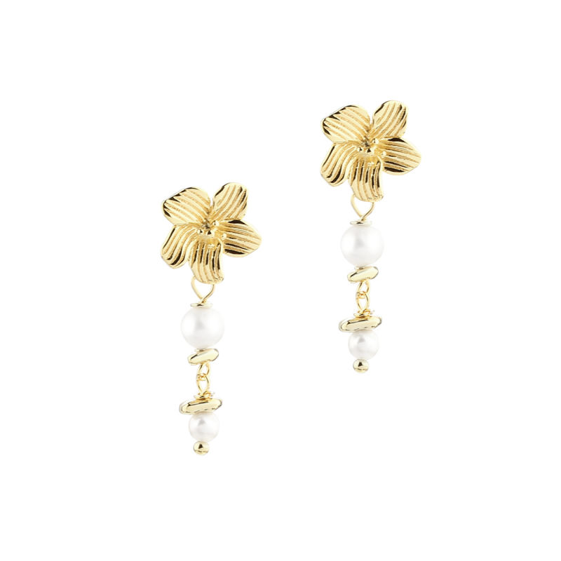 Jasmin Pearl Earstud   Golden