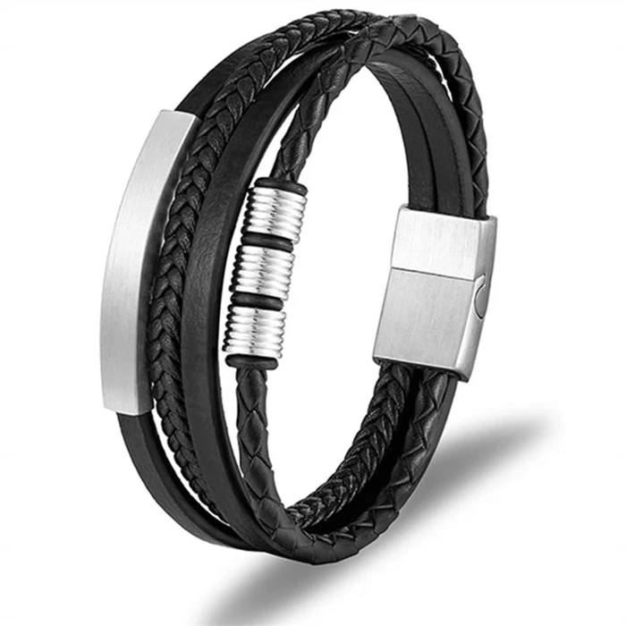 Kalaz Armbånd   Læder Og Stål