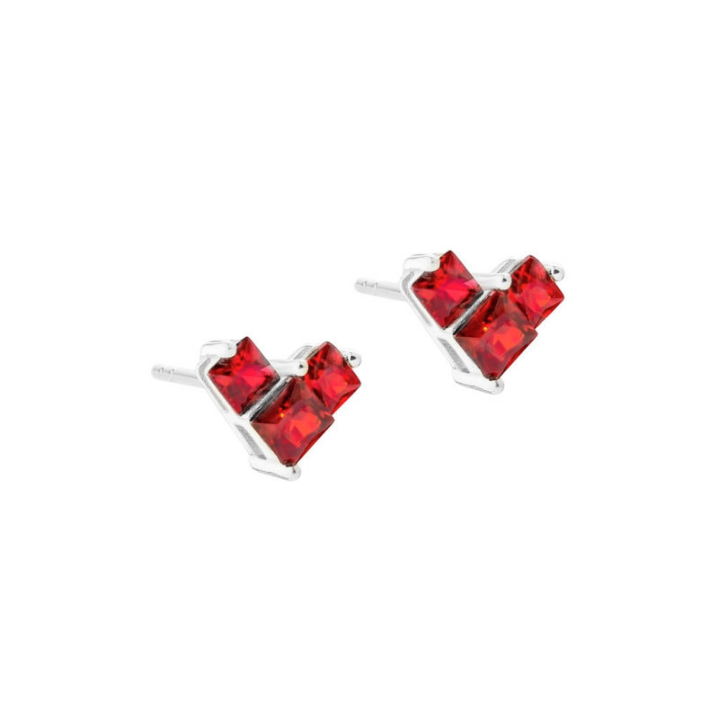 Kara Heart Red   Silver