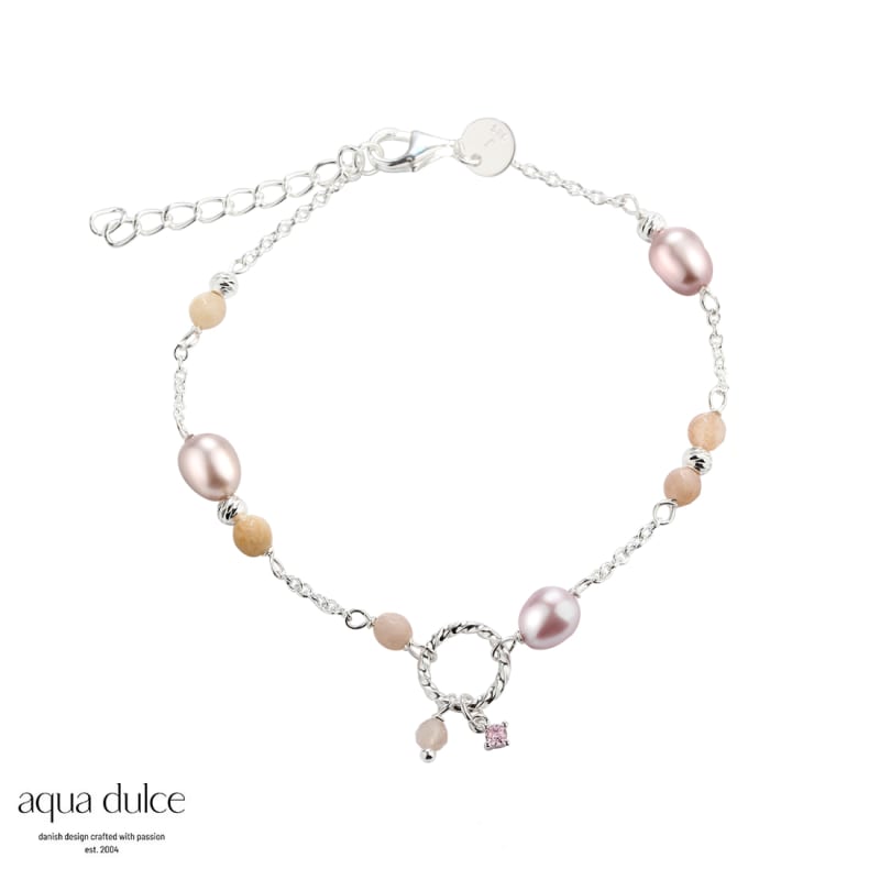 Koi Rose Pearl Bracelet   Silver