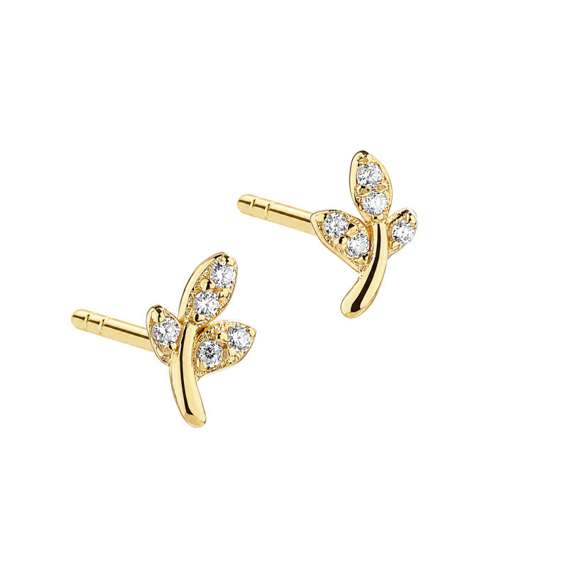 Leafy Earstud   Golden