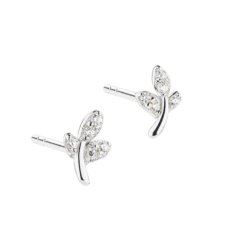 Leafy Earstud   Silver