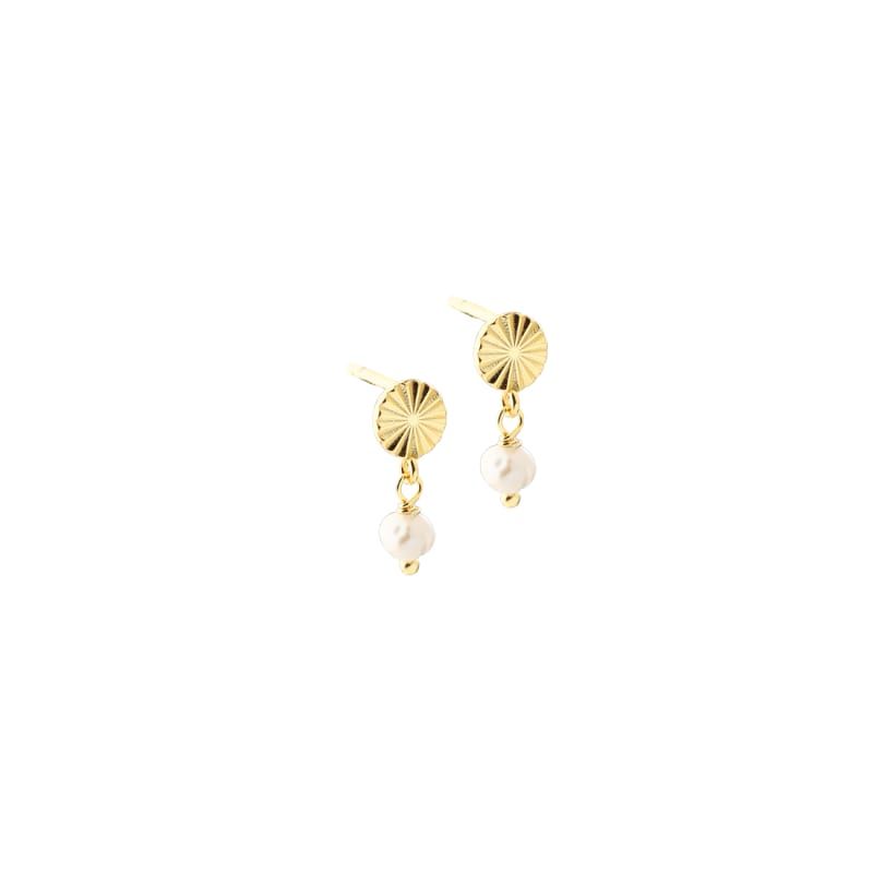 Line Pearl Earstud   Golden