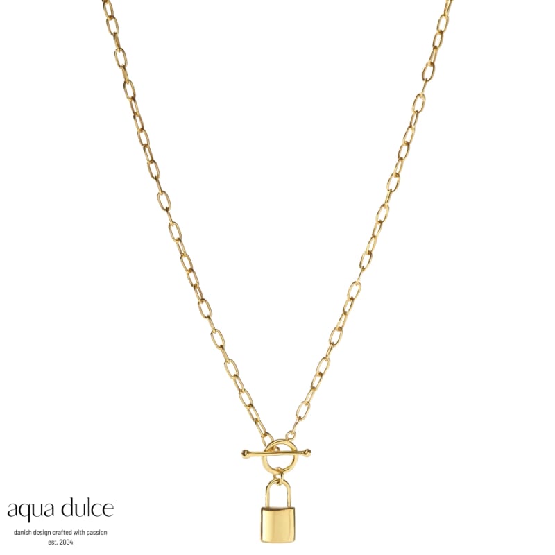 Lock Love Necklace   Golden