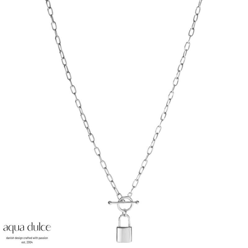 Lock Love Necklace   Silver