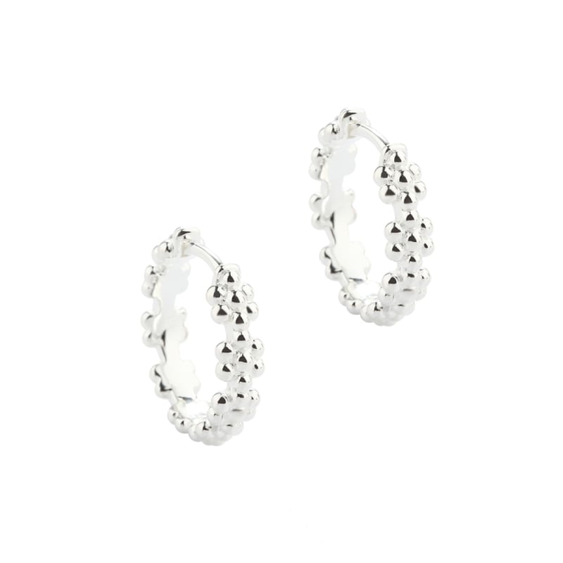 Lots Of Flowers Hoop Large   Silver