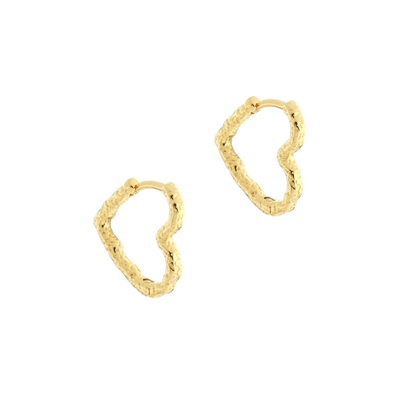 Love Me Heart Hoop Small   Golden
