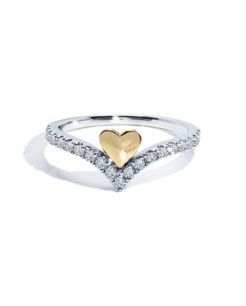 Loving   Heart Ring Med Forgyldt Hjerte