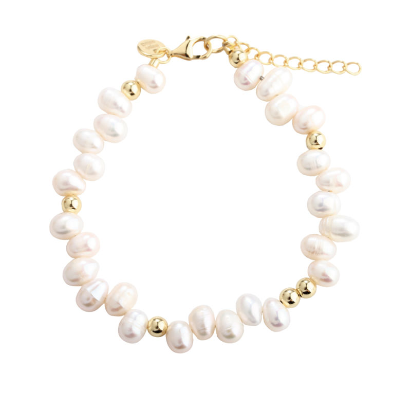 Lunella Pearl Bracelet   Golden