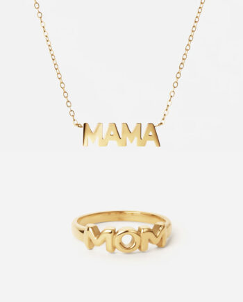 Mama Halskæde   Mom Ring 18k Guldbelagt