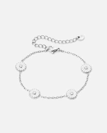 Marguerit Armbånd Sølvfarvet 8mm