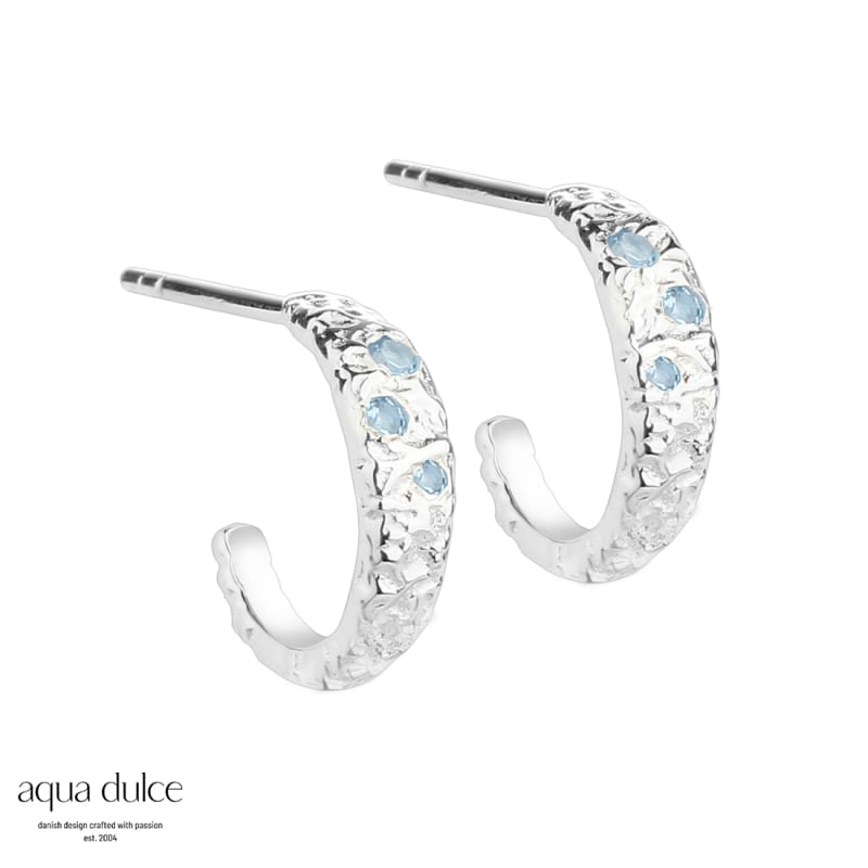 Mess Hoop Blue Small   Silver