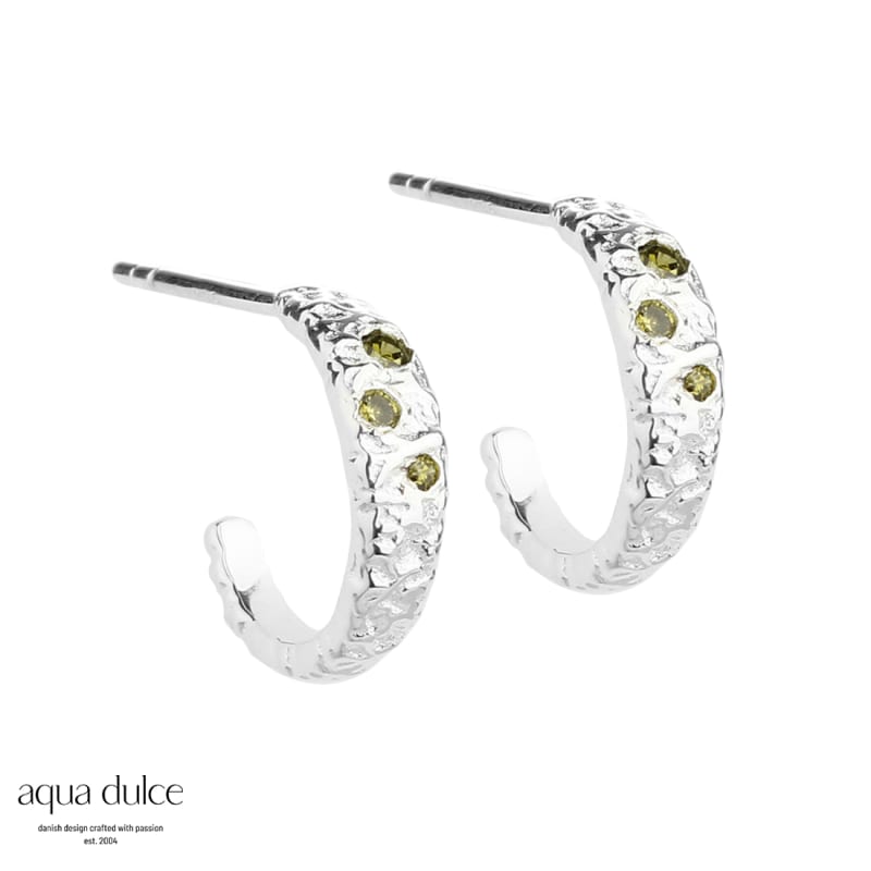 Mess Hoop Olive Small   Silver