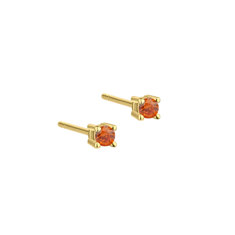 Mini Kaya Orange Earstud   Golden