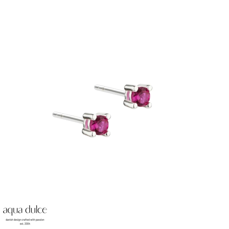 Mini Kaya Pink Earstud   Silver