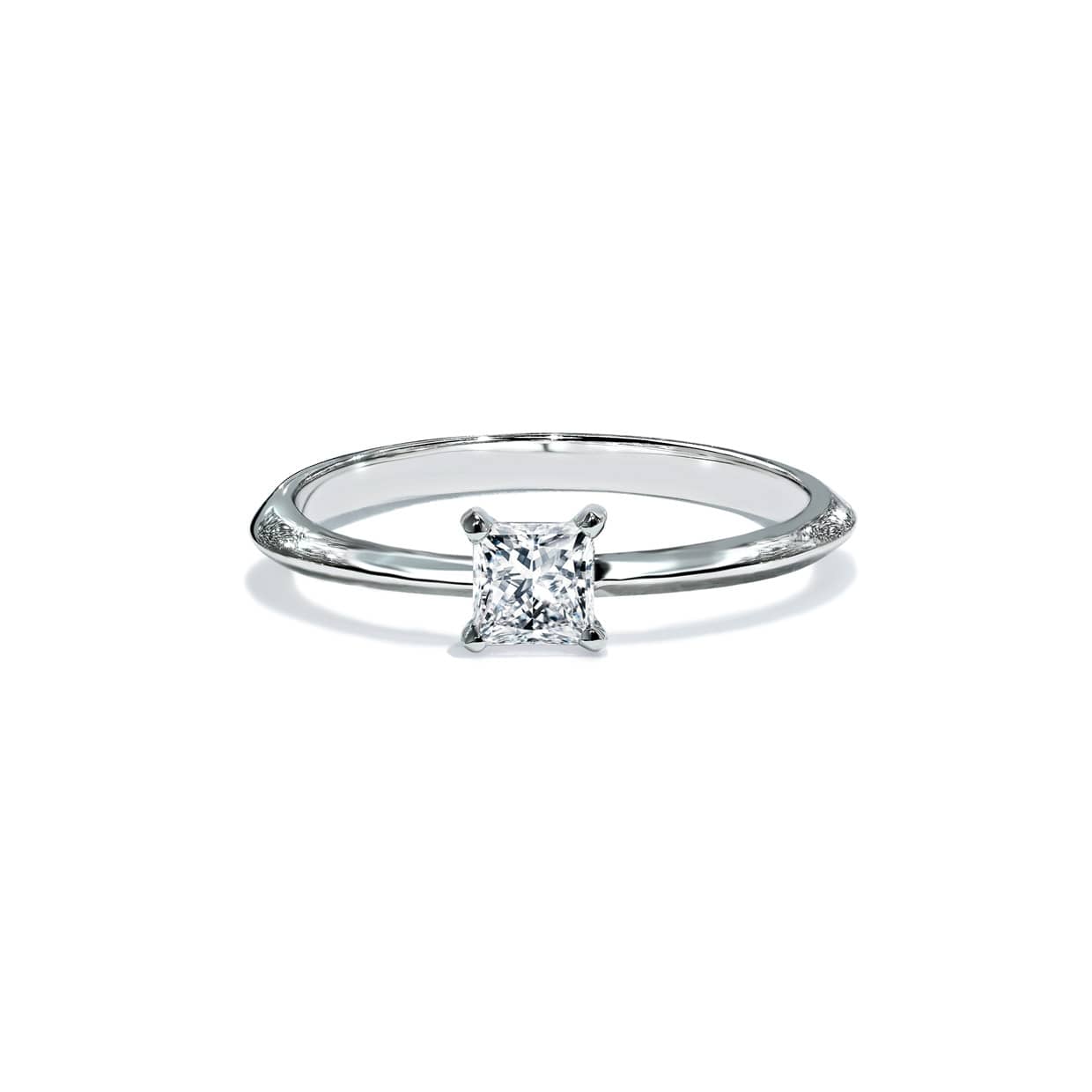 Portofino Forlovelsesring Med Hvidgulds Solitaire Firkantet Diamant