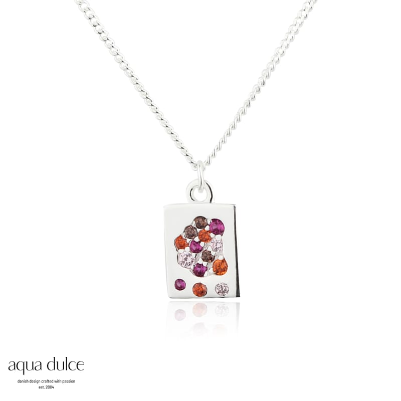 Pink Stardust Necklace   Silver