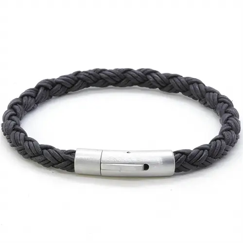 Quot Italy Quot Læderflet Armbånd