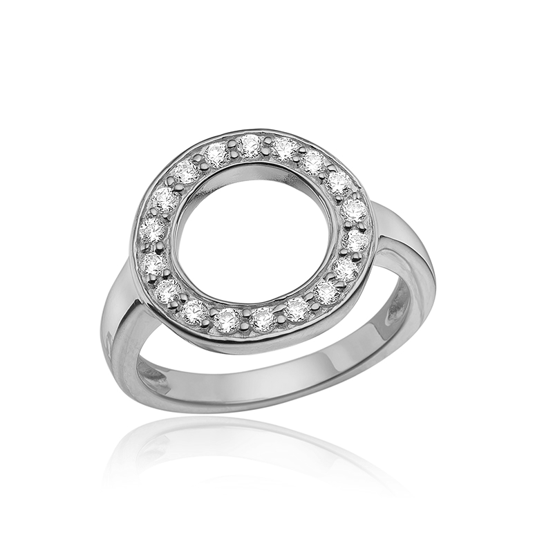 Ring   Sølv Med Zirkoner 67