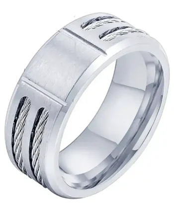 Stålwire Designring   Rustfri Stål