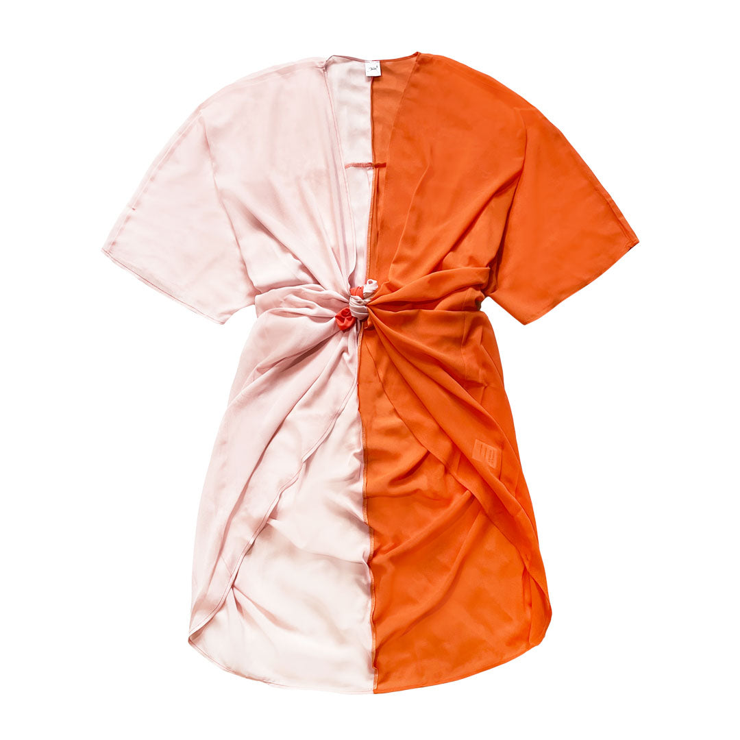 Tofarvet Kimono Abrikos Og Pudder Breeze One Size