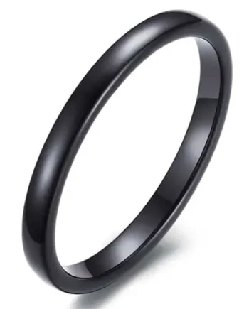 Tynd Blackcoatet Tungstenring