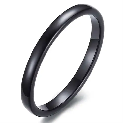 Tynd Blackcoatet Tungstenring