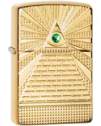 Zippo Lighter  Quot Eye Of Providence Quot  Med Swarovski Sten