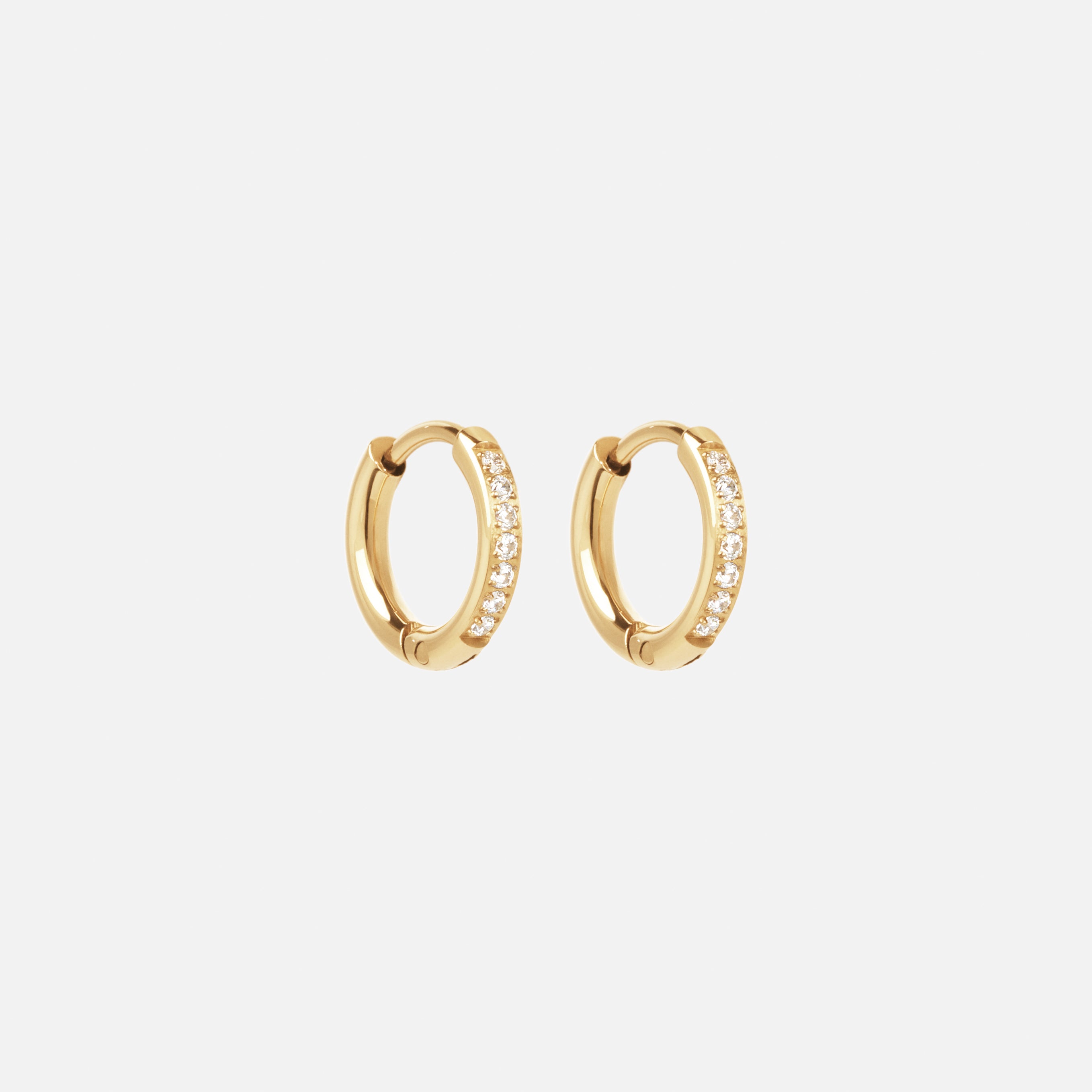 Zircon øreringe 18k Guldbelagt 12mm