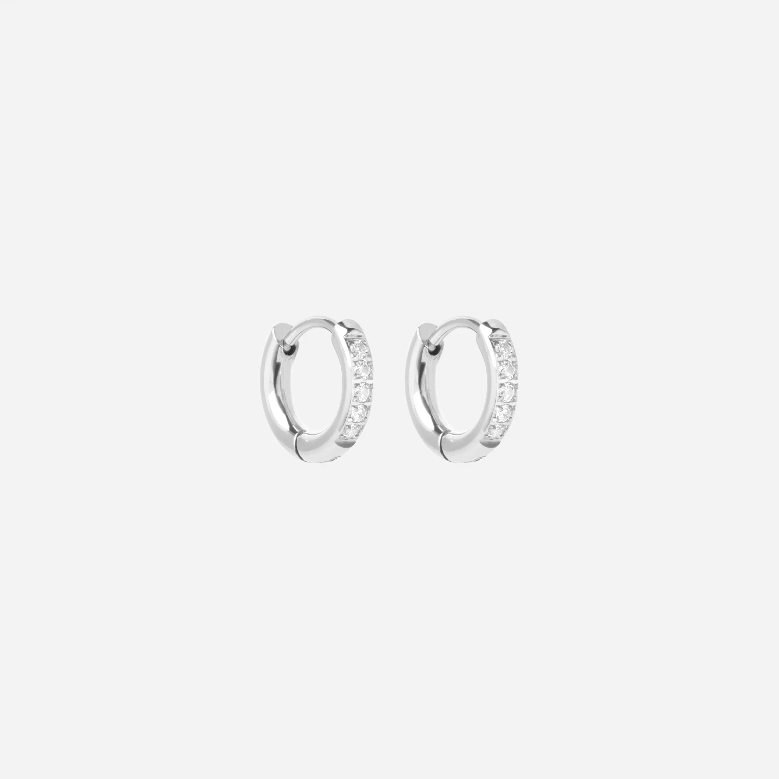 Zirkon Hoops øreringe Sølvfarvet 10mm