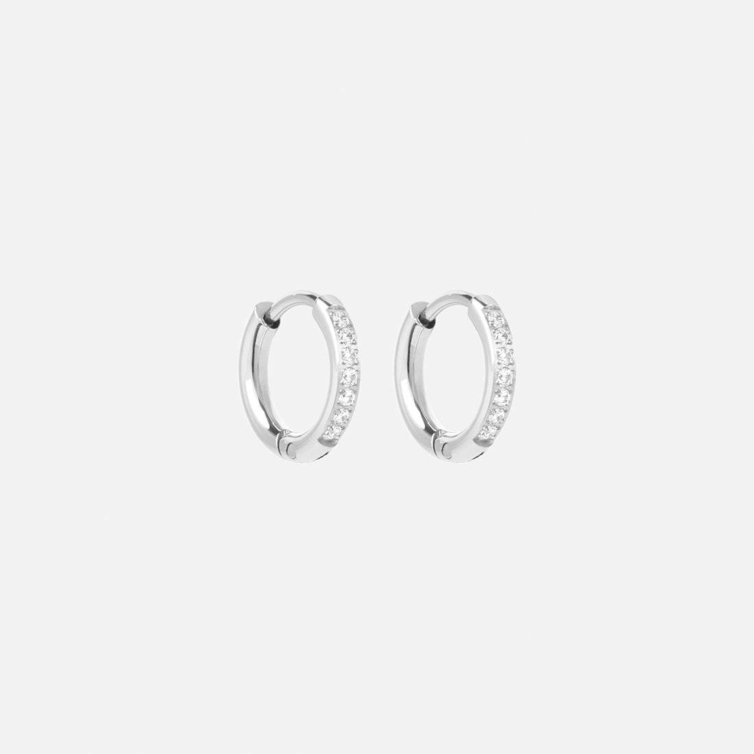 Zircon øreringe Sølvfarvet 12mm