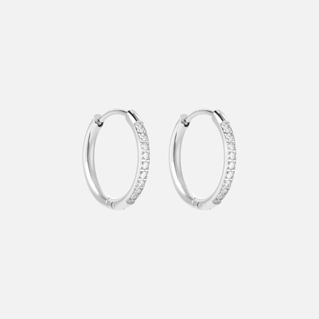 Zircon øreringe Sølvfarvet 16mm