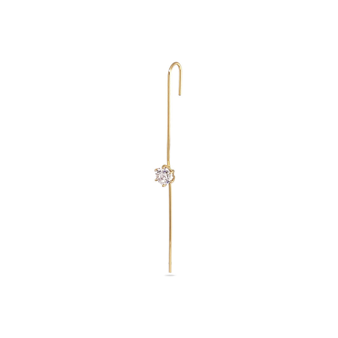 ørering  Earspear Crystal 18 Karat Forgyldt Sterling Sølv Og Zirkon