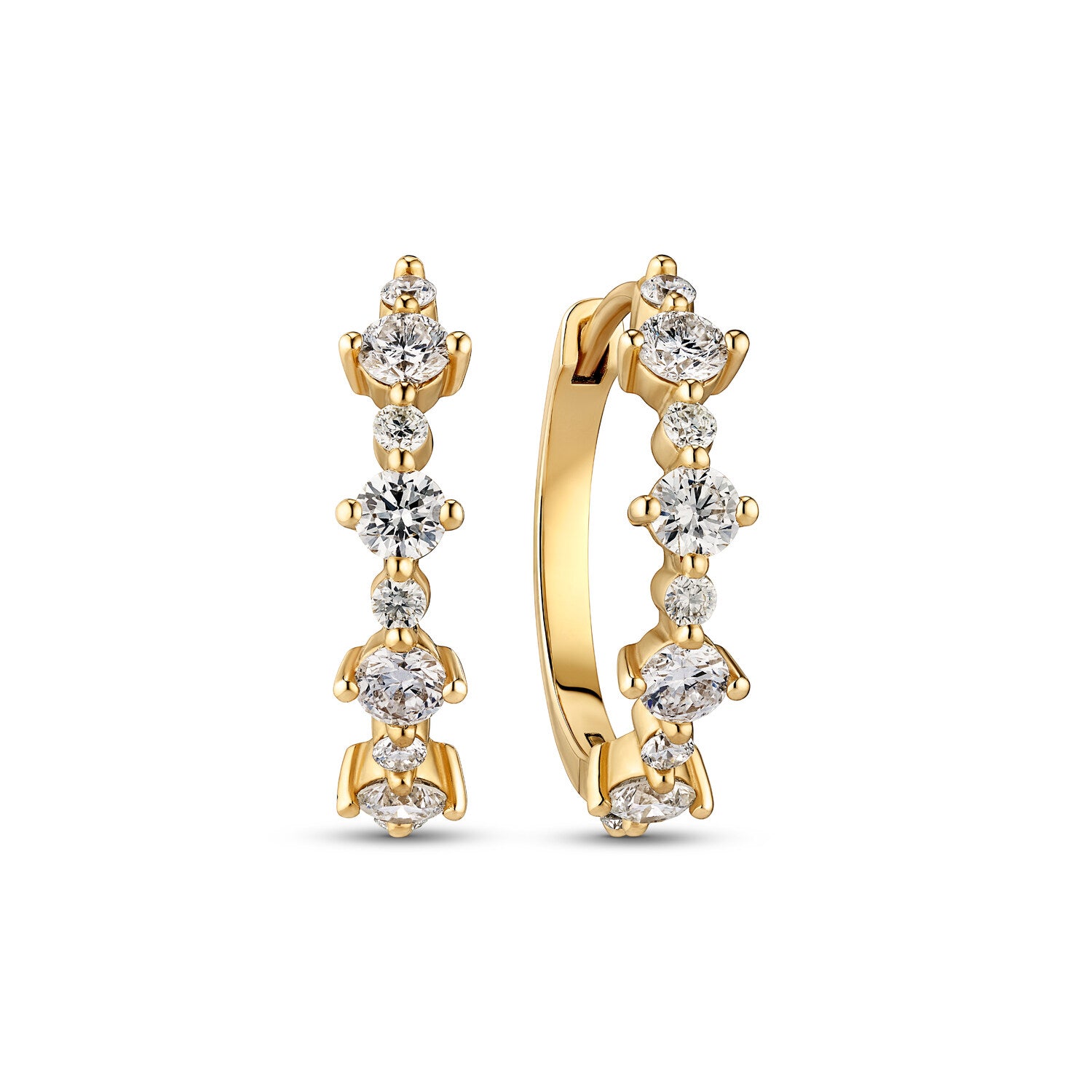 øreringe Brina Creolo 14 Kt  Guld El  Hvidguld   85 Ct Tw  -  Vs Lab-grown Diamanter