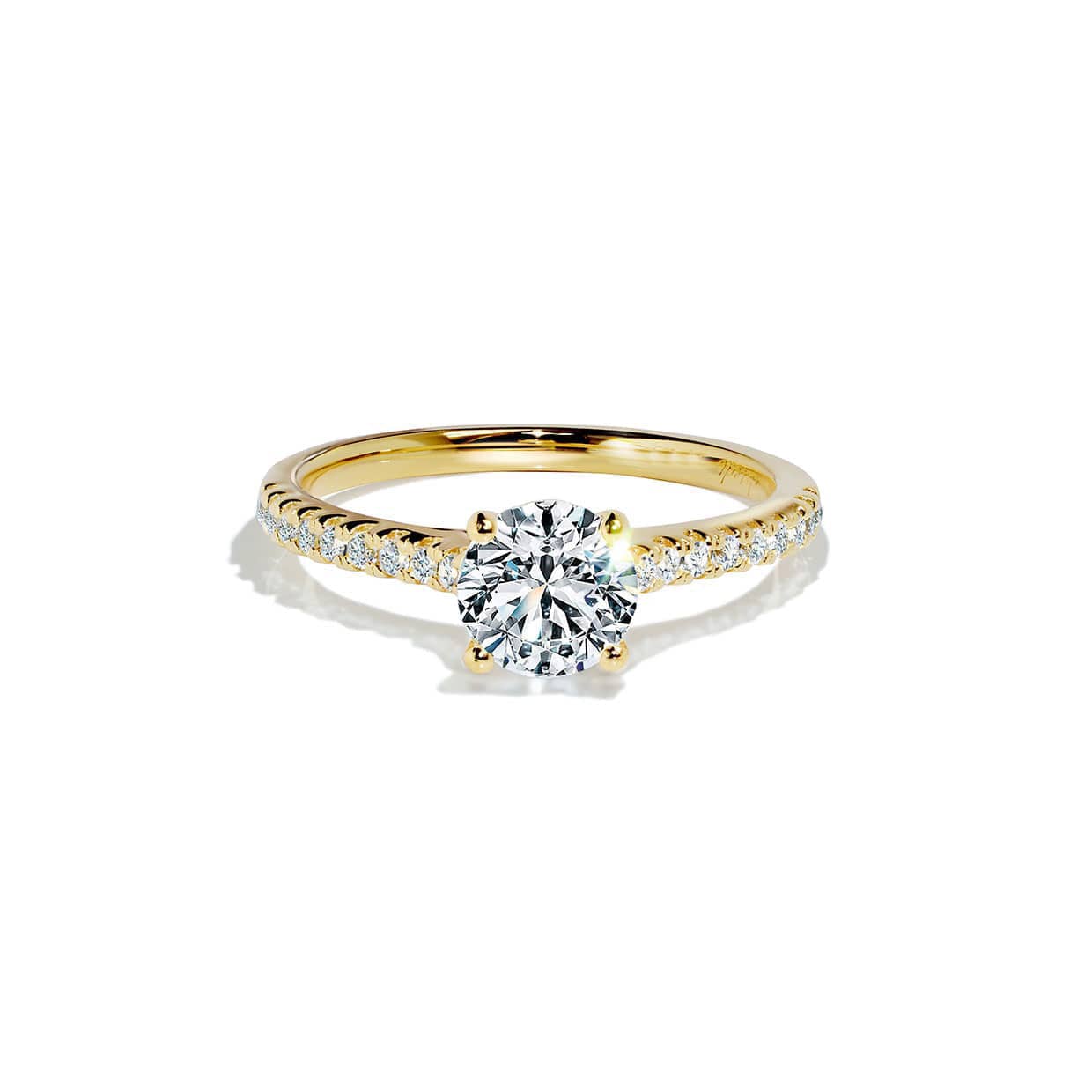 Amour Solitaire Forlovelsesring Med Hvid Safir Og Diamanter 14k Guld   66