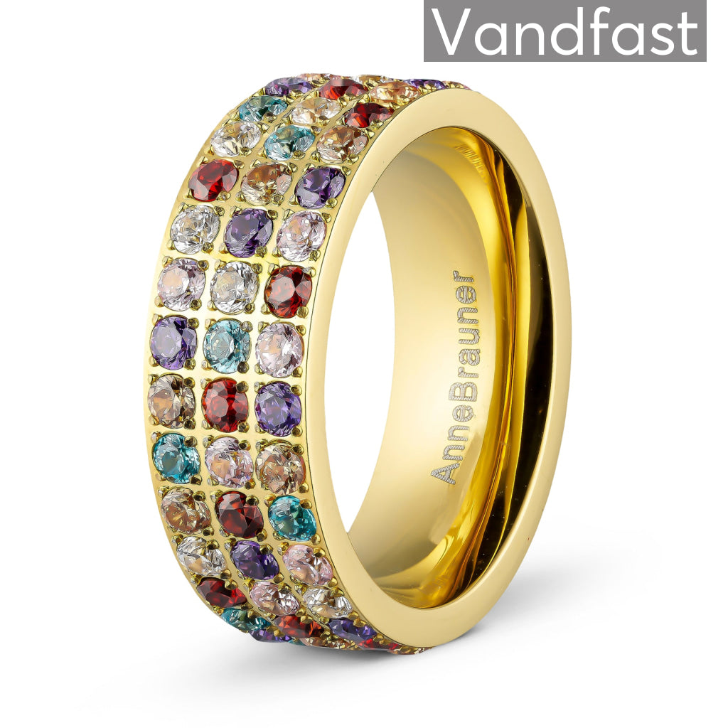 Annebrauner Alliance Multicolor Mix Ring 18k Guldbelagt 48
