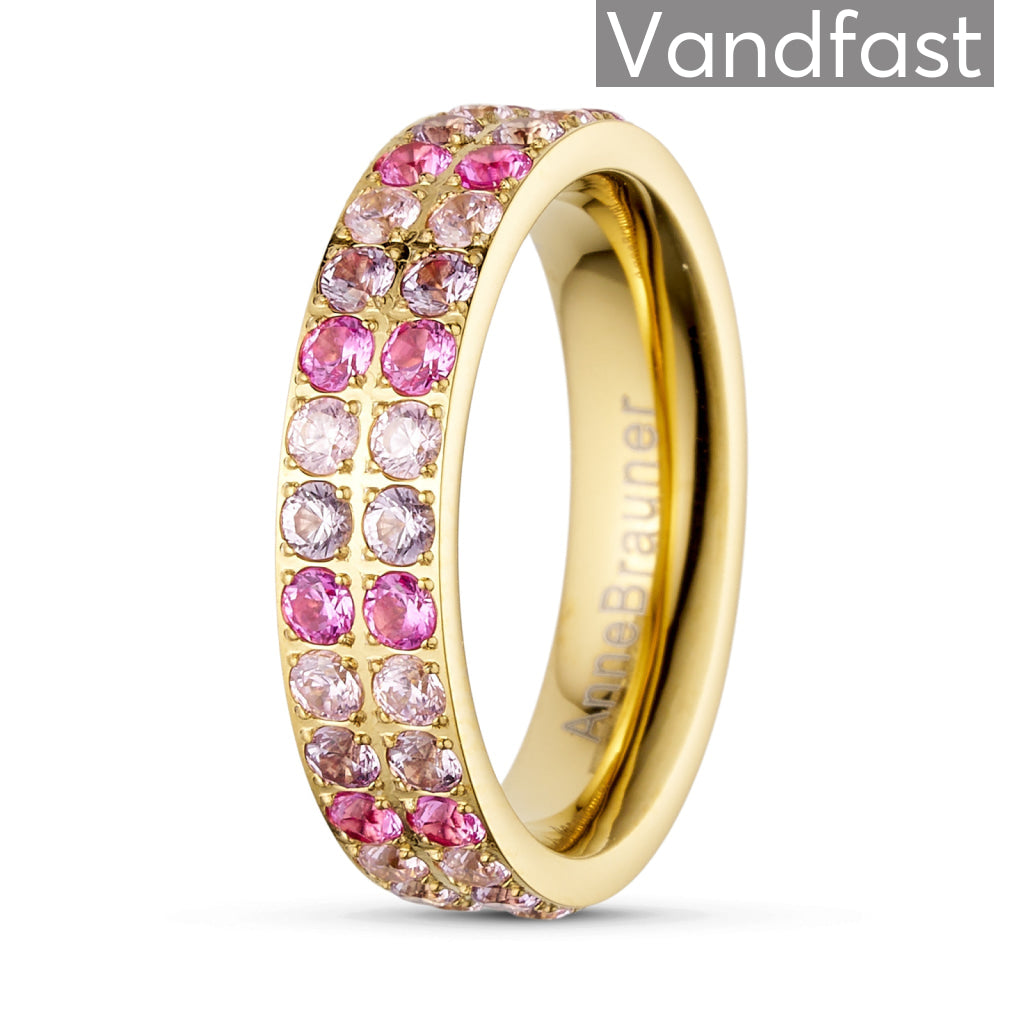 Annebrauner Alliance Rose Pink Mix Ring 18k Guldbelagt 50