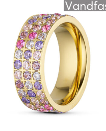 Annebrauner Alliance Rose Violet Mix Ring 18k Guldbelagt 48