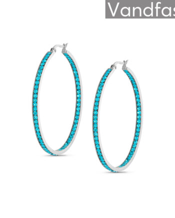 Annebrauner Creole Thin Big Blue Topaz øreringe