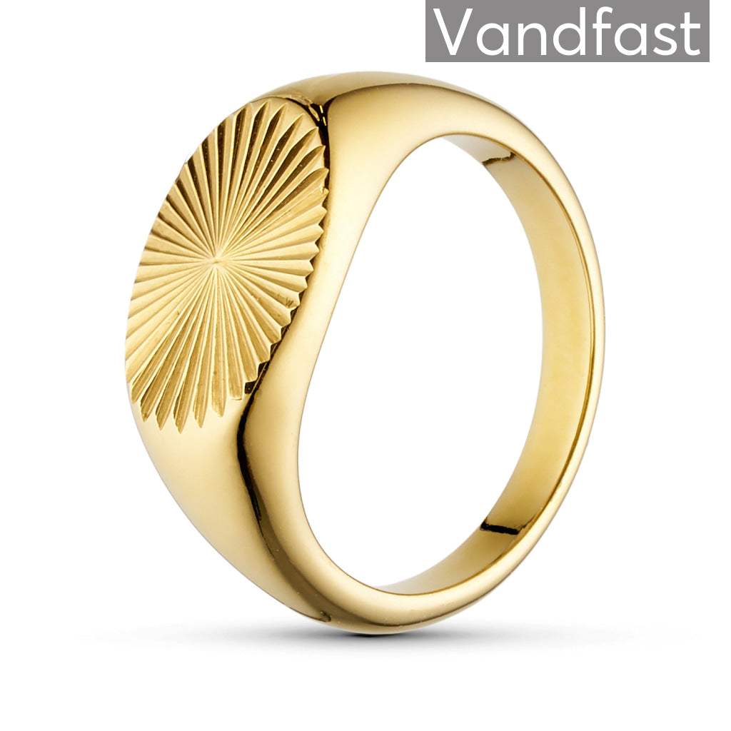 Annebrauner Oval Sun Ring 18k Guldbelagt 50